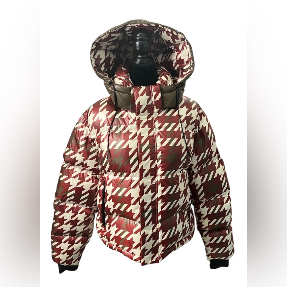NWT RARE RUDSAK LIMITED EDITION BORA HOUNDSTOOTH ARMY DOWN JACKET